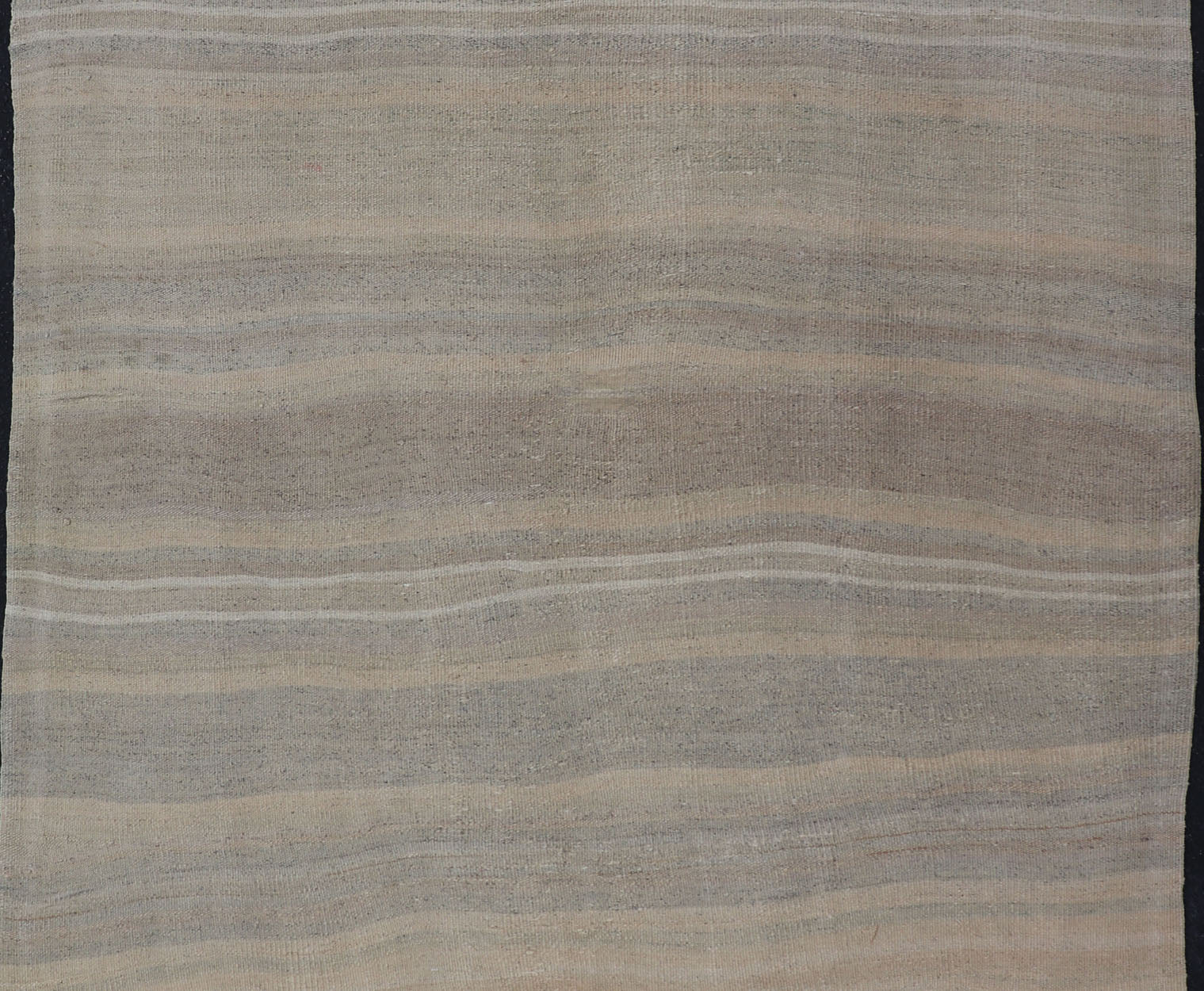 Vintage Turkish Kilim with Stripes in Gray, Tan, Taupe, and Cream Vintage Turkish Kilim with Stripes in Gray, Tan, Taupe, and Cream. Keivan Woven Arts / rug EN - P13712, country of origin / type: Turkey / Kilim, circa Mid - 20th Century. Thi... - Keivan Woven ArtsEN - P13712 - 17928Rug