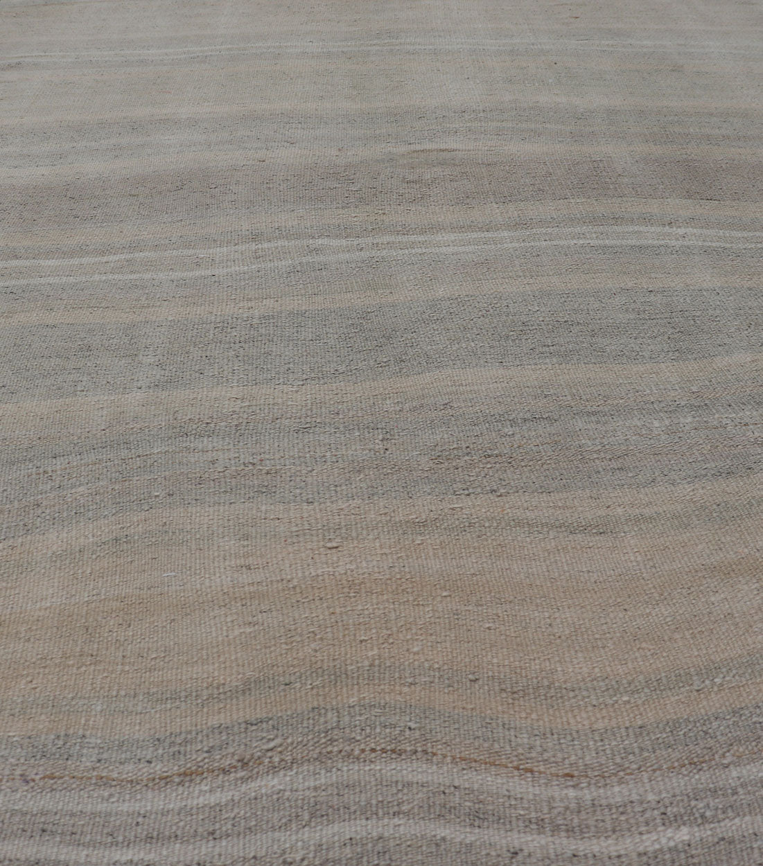 Vintage Turkish Kilim with Stripes in Gray, Tan, Taupe, and Cream Vintage Turkish Kilim with Stripes in Gray, Tan, Taupe, and Cream. Keivan Woven Arts / rug EN - P13712, country of origin / type: Turkey / Kilim, circa Mid - 20th Century. Thi... - Keivan Woven ArtsEN - P13712 - 17928Rug