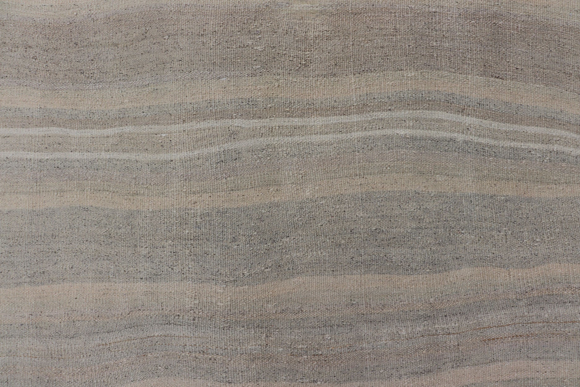 Vintage Turkish Kilim with Stripes in Gray, Tan, Taupe, and Cream Vintage Turkish Kilim with Stripes in Gray, Tan, Taupe, and Cream. Keivan Woven Arts / rug EN - P13712, country of origin / type: Turkey / Kilim, circa Mid - 20th Century. Thi... - Keivan Woven ArtsEN - P13712 - 17928Rug