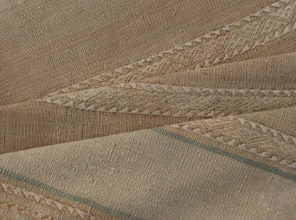 Vintage Hand Woven Turkish Kilim Runner with Stripes Blue, Pink, Cream and Tan Vintage Kilim Runner Hand Woven with Stripes Blue, Pink, Cream and Tan. Keivan Woven Arts / rug EN - P13730, country of origin / type: Turkey / Kilim, circa Mid - 20th Ce... - Keivan Woven ArtsEN - P13730 - 17940Rug