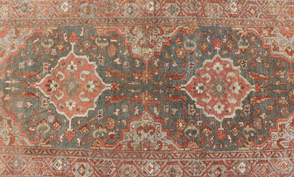 Antique Persian Malayer Runner with All - Over Floral Medallions Design Measures: 2'10 x 9'6 This Persian Malayer features stylized floral medallions contrasting bold colors with dark charcoal and bright red - orange, as well as soft light g... - Keivan Woven ArtsEN - P13902 - 18716Rug