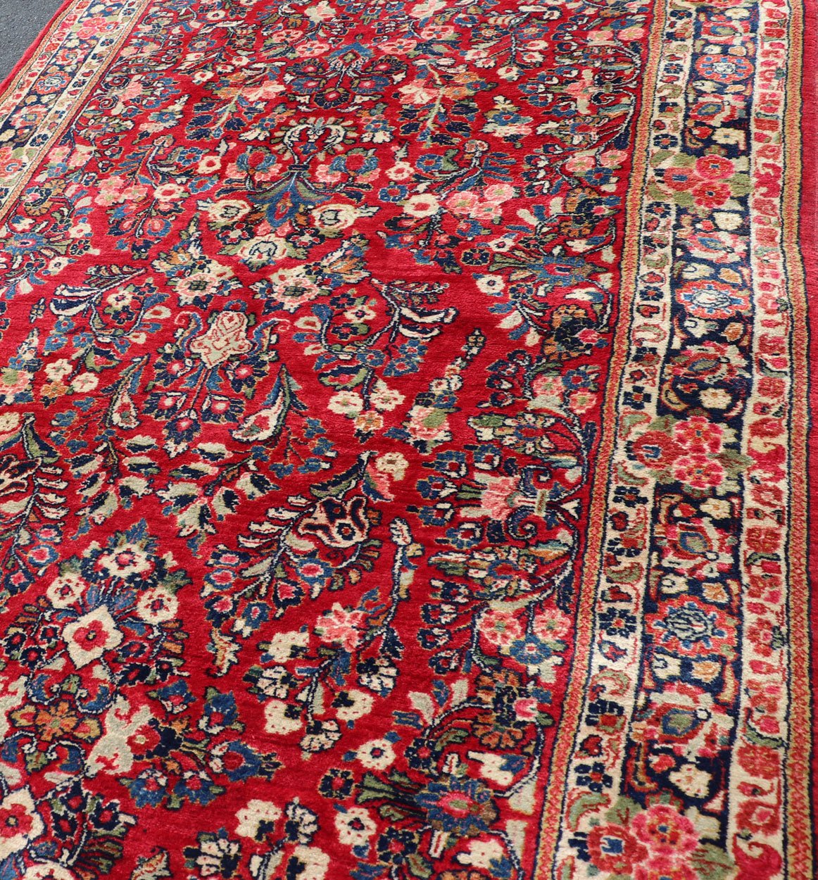 Keivan Woven Arts - Antique Sarouk Long Gallery Runner With All - Over Flower Design in Red Background rug f - 0208, country of origin / type: Iran / Sarouk Farahan, circa 1920 This outstanding antique Sarouk gallery runner from the 1920s is ... - Keivan Woven ArtsF - 0208 - 840Rug