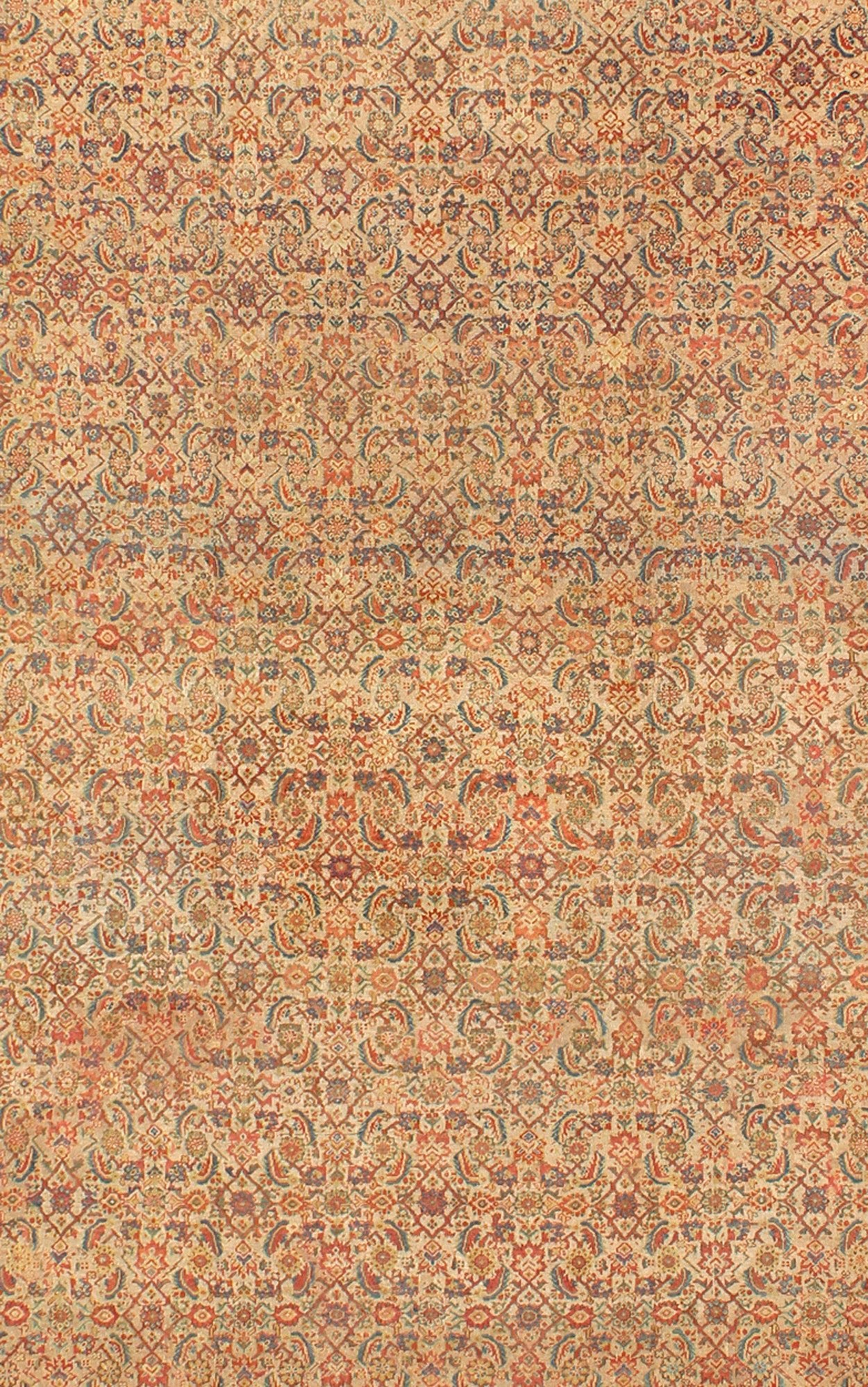 Grandoise Antique Sultanabad Rug This highly sophisticated antique Sultanabad Mahal beautifully illustrates the complexities of turn - of - the - century Persian craftsmanship and design. The camel body of this large carpet bears an all - over interwove... - Keivan Woven ArtsF - 0403 - 331Rug