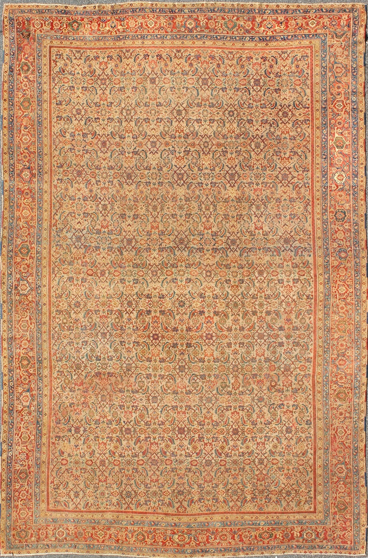 Grandoise Antique Sultanabad Rug This highly sophisticated antique Sultanabad Mahal beautifully illustrates the complexities of turn - of - the - century Persian craftsmanship and design. The camel body of this large carpet bears an all - over interwove... - Keivan Woven ArtsF - 0403 - 331Rug