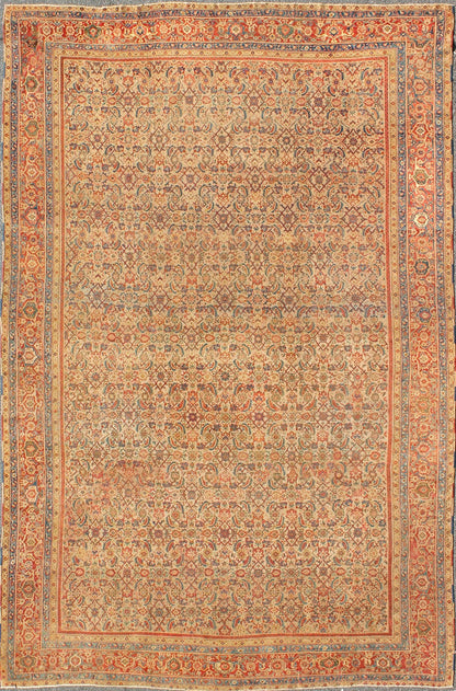 Grandoise Antique Sultanabad Rug This highly sophisticated antique Sultanabad Mahal beautifully illustrates the complexities of turn - of - the - century Persian craftsmanship and design. The camel body of this large carpet bears an all - over interwove... - Keivan Woven ArtsF - 0403 - 331Rug
