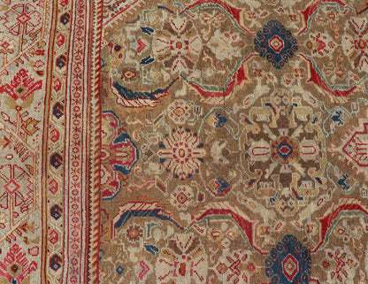 Antique Persian Sultanabad Mahal Carpet with Geometric Design In Green's and Red. Keivan Woven Arts / Rug / F - 0404 country of origin / type: Iran / Sultanabad, circa 1910 This antique Persian Sultanabad - Mahal rug features a unique coloration and a m... - Keivan Woven ArtsF - 0404 - 539Rug