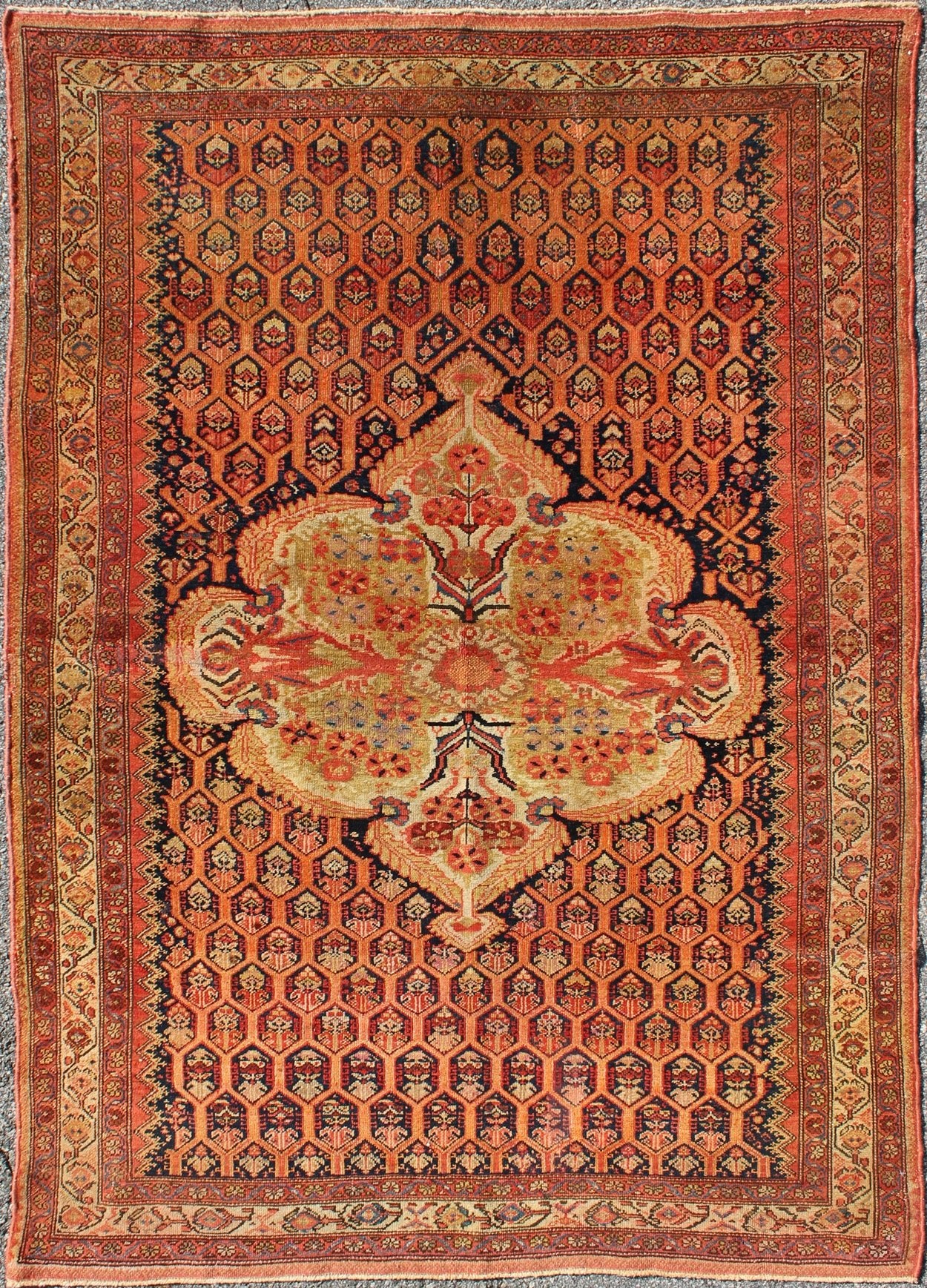 Antique Persian Mission Malayer Rug This amazing, antique mission Malayer rug was handwoven around the second half of the 19th Century and bears a remarkably unique medallion and all - over design. The combination of its early period creation and ... - Keivan Woven ArtsF - 0906 - 1604Rug