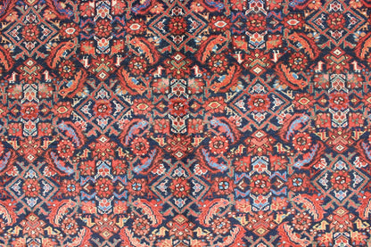 Multi Color Antique Persian Malayer Rug with All Over Herati Design in Black & Shades of Blue Measures: 8'8 x 11'8 Antique Persian Malayer Rug, Country of Origin: Iran; Type: Malayer; Design: All - Over, Herati; Keivan Woven Arts: rug F - 09... - Keivan Woven ArtsF - 0909 - 699Rug