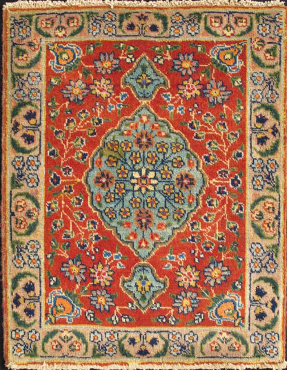Colorful Antique Tabriz Rug with Circular Medallion, Palmettes and Floral Motifs This spectacular Persian Tabriz bears magnificent splendor indicative of royal tastes, which sought perfection in balance and palette. The circular, script - style me... - Keivan Woven ArtsF - 1102 - 2335Rug