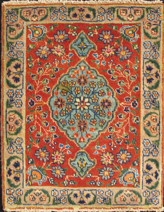 Colorful Antique Tabriz Rug with Circular Medallion, Palmettes and Floral Motifs This spectacular Persian Tabriz bears magnificent splendor indicative of royal tastes, which sought perfection in balance and palette. The circular, script - style me... - Keivan Woven ArtsF - 1102 - 2335Rug