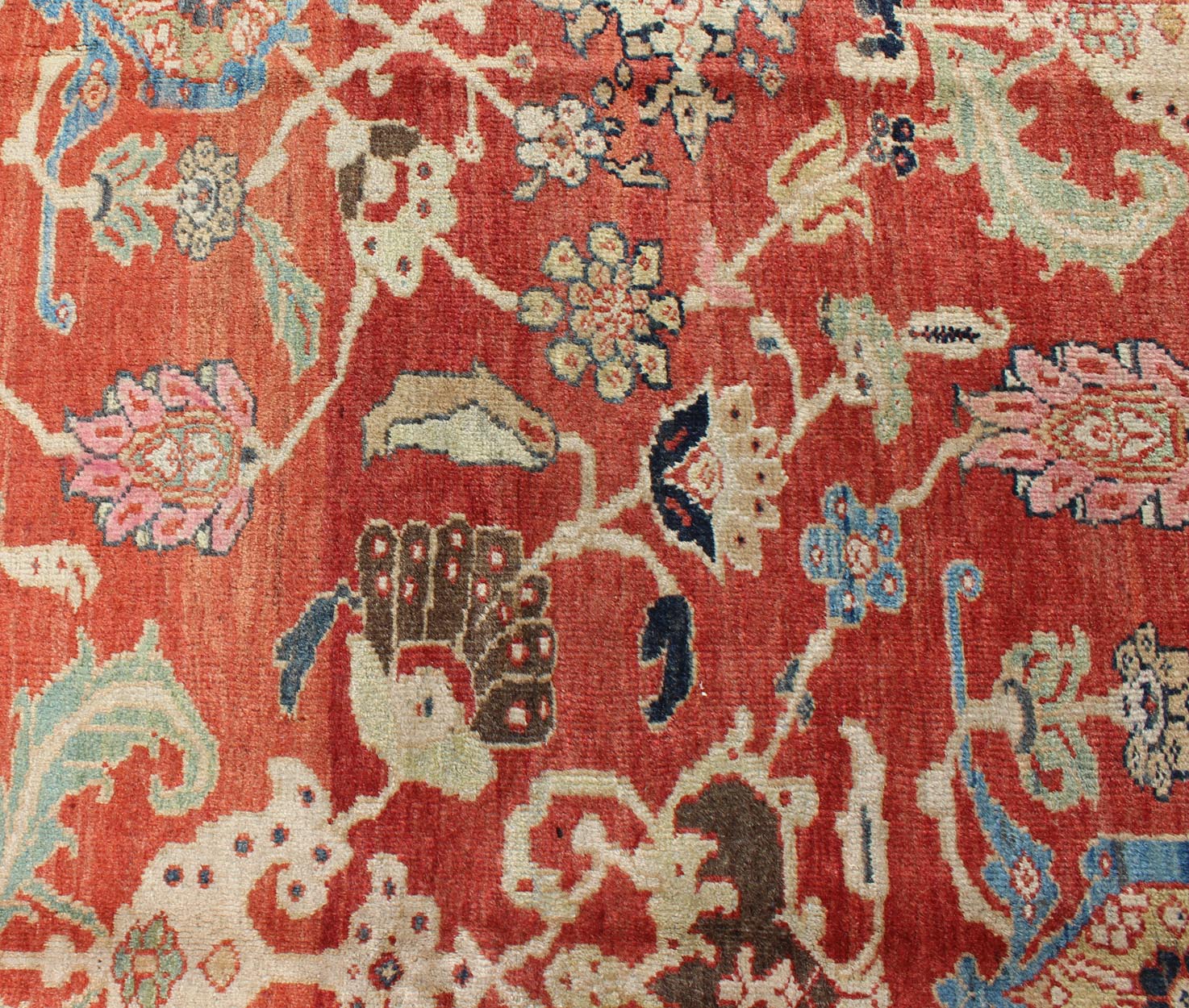 Large Antique Hand Knotted Sultanabad Rug in Red and Blue Hand - Knotted Sultanabad Rug with All - Over Design, Keivan Woven Arts; rug G - 0204, country of origin / type: Iran / Sultanabad, circa 1900. Measures: 10.6 x 14.1. This inspiring turn - ... - Keivan Woven ArtsG - 0204 - 1279Rug