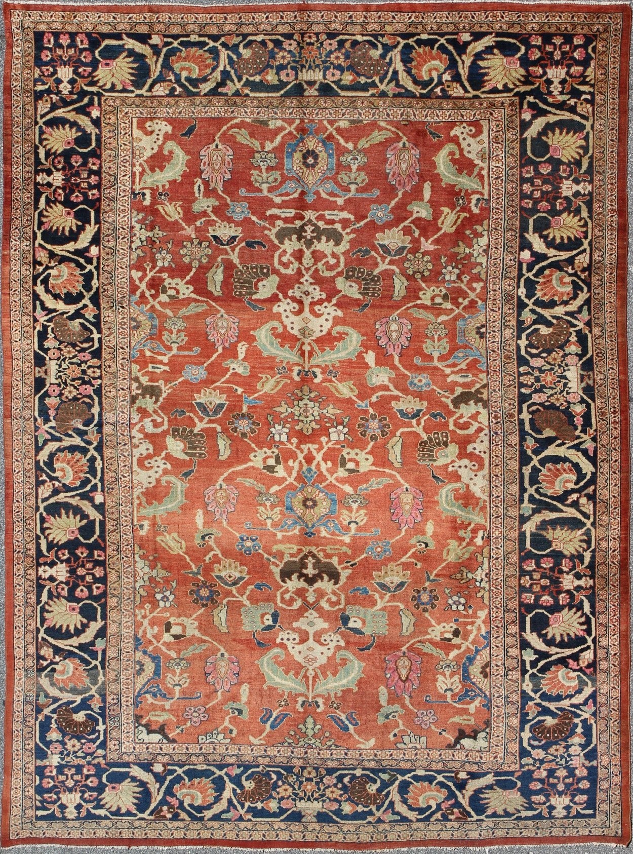 Large Antique Hand Knotted Sultanabad Rug in Red and Blue Hand - Knotted Sultanabad Rug with All - Over Design, Keivan Woven Arts; rug G - 0204, country of origin / type: Iran / Sultanabad, circa 1900. Measures: 10.6 x 14.1. This inspiring turn - ... - Keivan Woven ArtsG - 0204 - 1279Rug