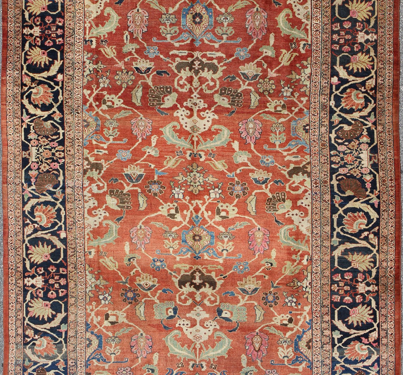 Large Antique Hand Knotted Sultanabad Rug in Red and Blue Hand - Knotted Sultanabad Rug with All - Over Design, Keivan Woven Arts; rug G - 0204, country of origin / type: Iran / Sultanabad, circa 1900. Measures: 10.6 x 14.1. This inspiring turn - ... - Keivan Woven ArtsG - 0204 - 1279Rug