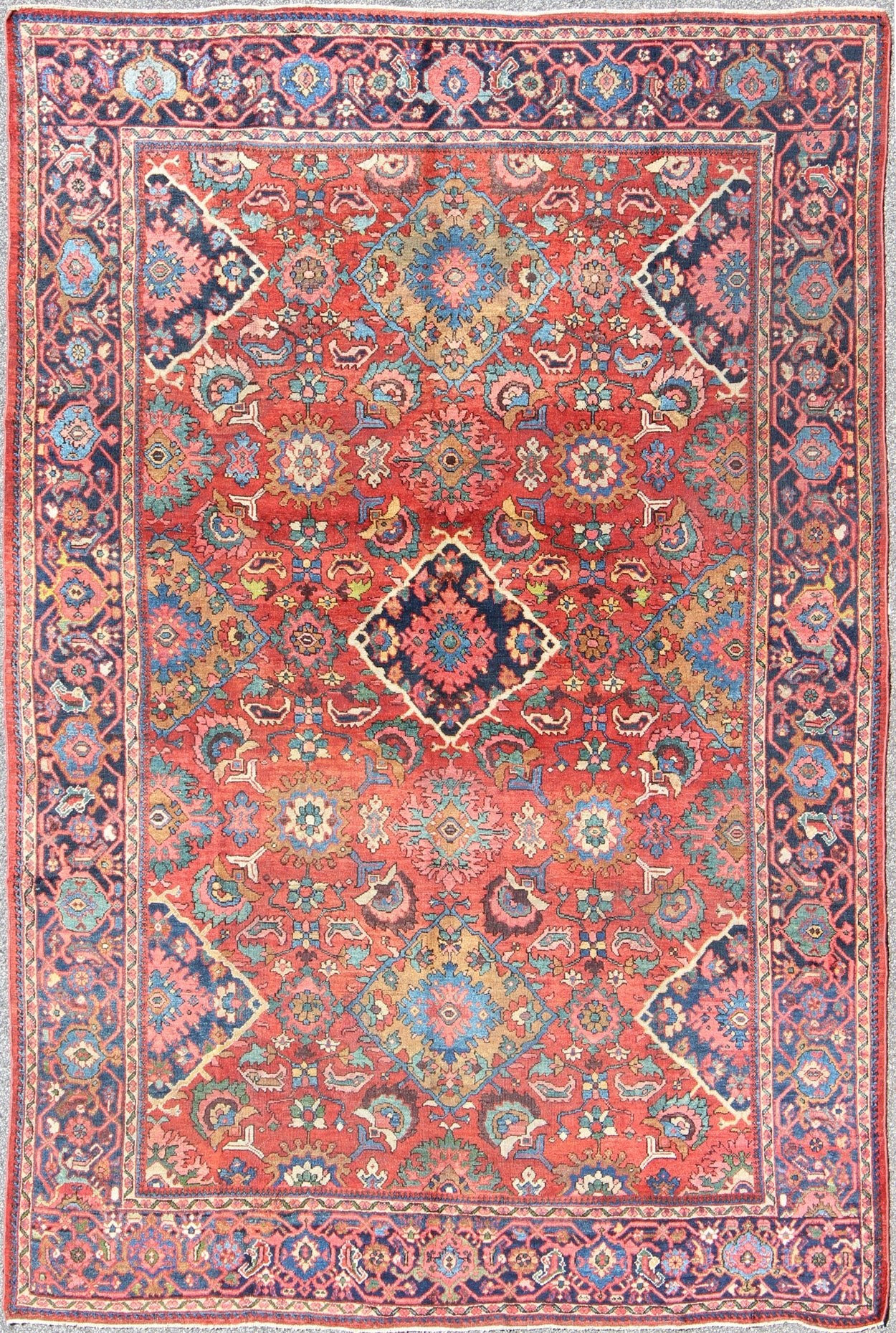 Antique Sultanabad Rug with All Over Diamond Medallions & Floral Motifs, Keivan Woven Arts/ rug/ G - 0207, country of origin / type: Iran / Sultanabad, circa 1910 Measures: 7'9 x 11'4. Sultanabad rugs are renown for their elegance and delic... - Keivan Woven ArtsG - 0207 - 776Rug
