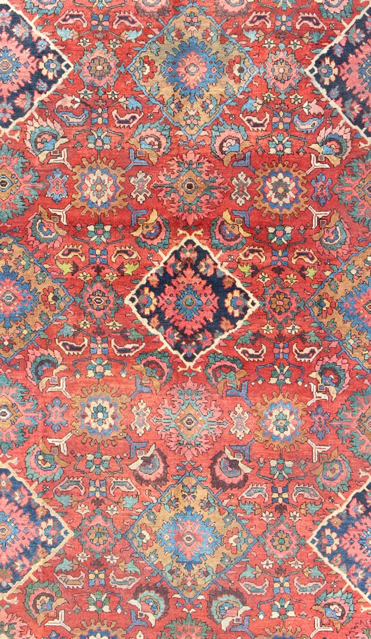 Antique Sultanabad Rug with All Over Diamond Medallions & Floral Motifs, Keivan Woven Arts/ rug/ G - 0207, country of origin / type: Iran / Sultanabad, circa 1910 Measures: 7'9 x 11'4. Sultanabad rugs are renown for their elegance and delic... - Keivan Woven ArtsG - 0207 - 776Rug