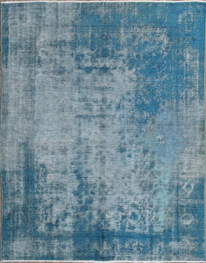 Blue and Ivory Antique Oushak Rug Overdyed with Classical Design/Composition. Keivan Woven Arts / rug G - 0403, country of origin / type: Turkey / Oushak, circa 1920 Measures: 10 x 12'1 This antique Turkish carpet with a classical composition has ... - Keivan Woven ArtsG - 0403 - 3058Rug