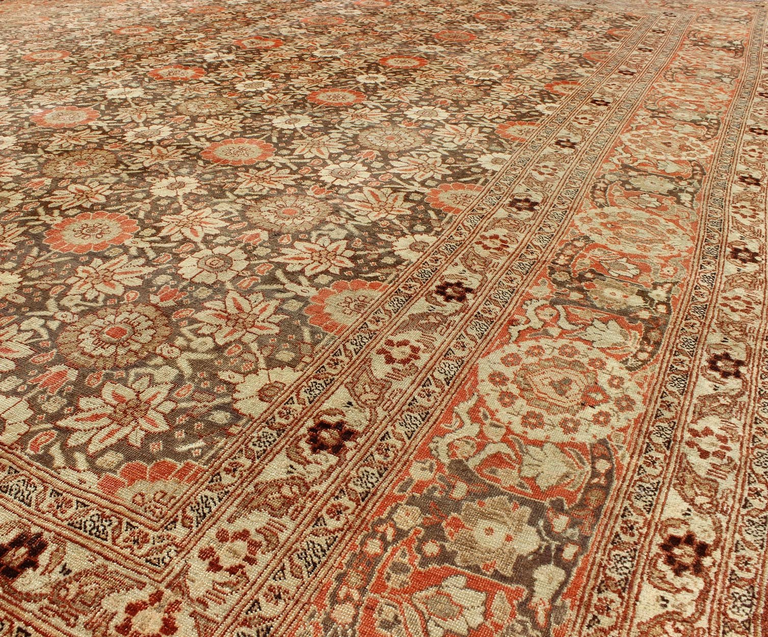 Antique Persian Haj Jalili Tabriz Rug - G - 0701 This exemplary Tabriz Haj Jalili rug is a masterpiece of the Craft, flourishing an incredible intricate pattern of vine - scrolls and palmettes. A testament to the amazing heights of craftsmanship achie... - Keivan Woven ArtsG - 0701 - 1823Rug