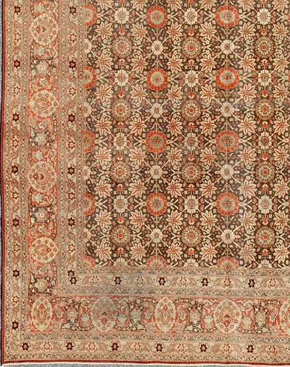 Antique Persian Haj Jalili Tabriz Rug - G - 0701 This exemplary Tabriz Haj Jalili rug is a masterpiece of the Craft, flourishing an incredible intricate pattern of vine - scrolls and palmettes. A testament to the amazing heights of craftsmanship achie... - Keivan Woven ArtsG - 0701 - 1823Rug
