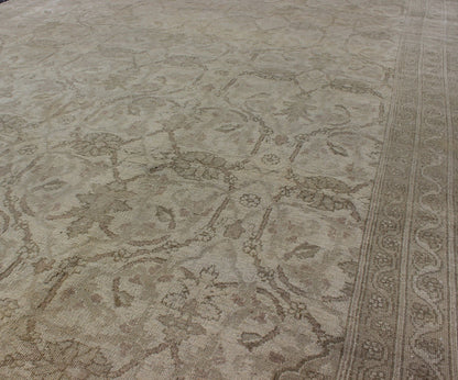 Neutral Colors Antique Indian Amritsar Gallery Rug in Ivory, Gray, and Taupe Measures: 7' x 12'9 This exquisite antique Indian Amritsar Gallery rug displays a breathtaking, muted palette with a sophisticated all - over design. A fabulous te... - Keivan Woven ArtsG - 0704 - 830Rug
