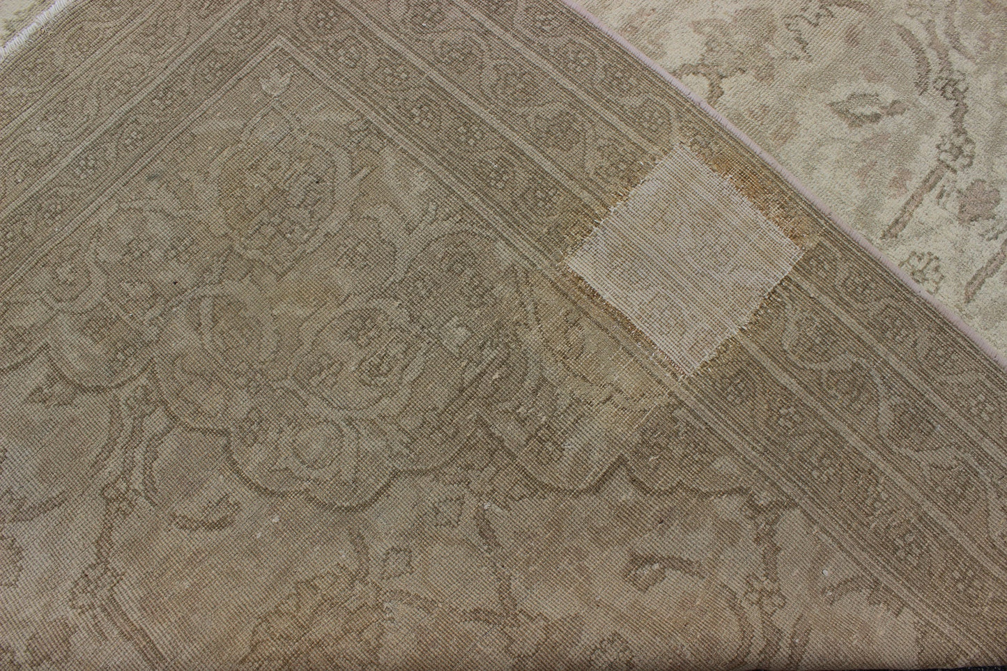 Neutral Colors Antique Indian Amritsar Gallery Rug in Ivory, Gray, and Taupe Measures: 7' x 12'9 This exquisite antique Indian Amritsar Gallery rug displays a breathtaking, muted palette with a sophisticated all - over design. A fabulous te... - Keivan Woven ArtsG - 0704 - 830Rug