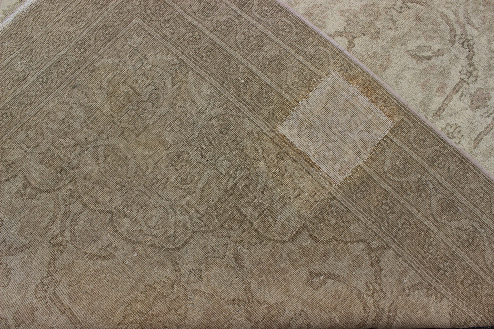 Neutral Colors Antique Indian Amritsar Gallery Rug in Ivory, Gray, and Taupe Measures: 7' x 12'9 This exquisite antique Indian Amritsar Gallery rug displays a breathtaking, muted palette with a sophisticated all - over design. A fabulous te... - Keivan Woven ArtsG - 0704 - 830Rug