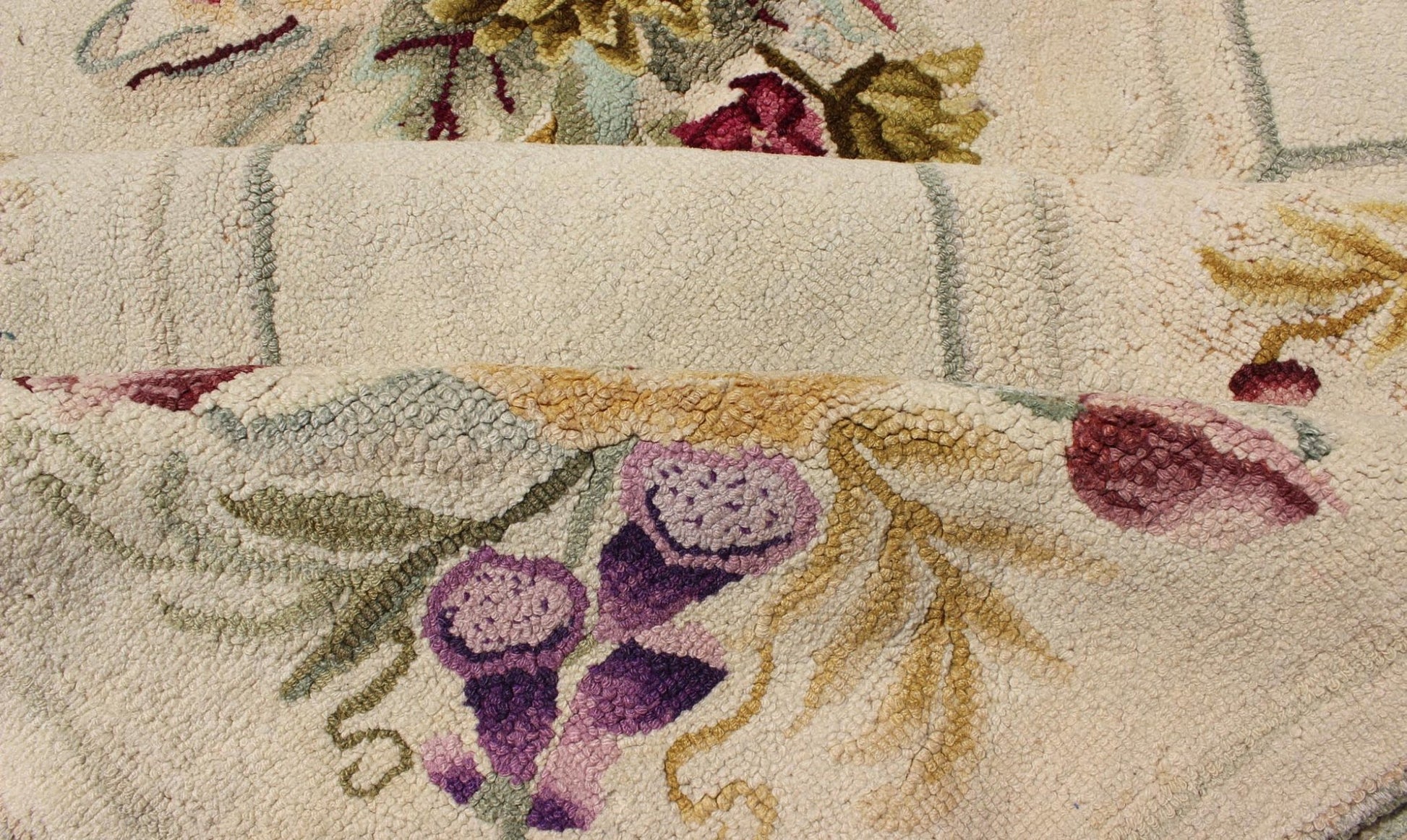 Early American Hooked Rug with Basket - Weave Pattern and Polychromatic Stripes Ingenious in style, color and composition, the features in this spectacular, antique American hooked rug create an illusion of depth and texture. The beautiful basket - ... - Keivan Woven ArtsG - 1002 - 1538Rug