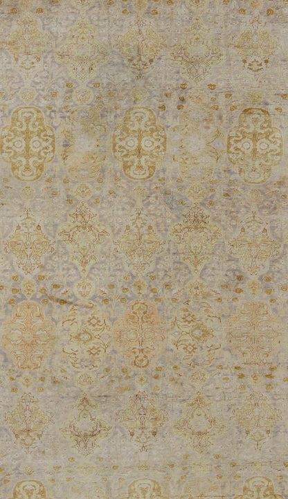 Silk Turkish Sivas with All - Over Stylized Design in Gold, Lavender and Cream kwarugs Antique Turkish Sivas rug with all - over stylized design in gold, lavender and cream. Keivan Woven Arts / rug G - 1102, country of origin / type: Turkey / Sivas, c... - Keivan Woven ArtsG - 1102 - 814Rug
