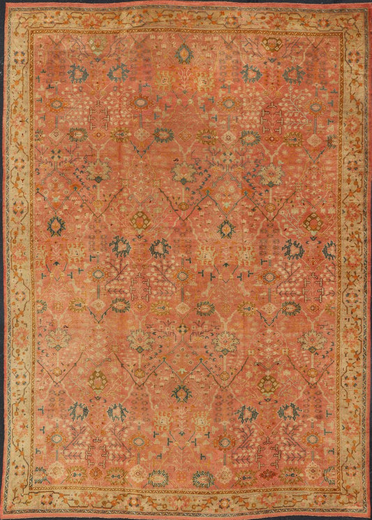 Exceptional Large Antique Turkish Oushak This exceptionally elegant antique Oushak carpet, of considerably ample size, dates back to around the end of the 19th Century and beautifully illustrates the impeccable craftsmanship and artistry of earl... - Keivan Woven ArtsG - 1105 - 1851Rug