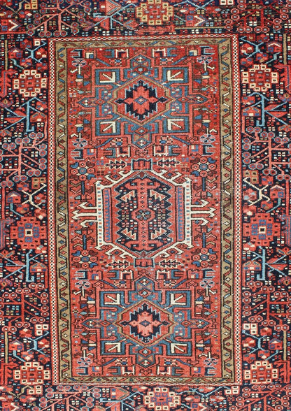 Karadjeh Persian antique rug with detailed geometric design, Keivan Woven Arts / rug gng - 4737, country of origin / type: Iran / Karadjeh, circa 1920 This early 20th century, handwoven antique Persian Karadjeh rug features a red - colored field imb... - Keivan Woven ArtsGNG - 4737 - 9894Rug