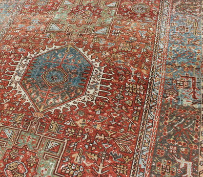 Karadjeh rug vintage Persian with Ornate and Intricate design of Medallions and geometric motifs, rug gng - 4765, country of origin / type: Iran / Karadjeh, circa 1930 Karadjeh rug vintage Persian with Ornate and Intricate design of Medallions and... - Keivan Woven ArtsGNG - 4765 - 9942Rug