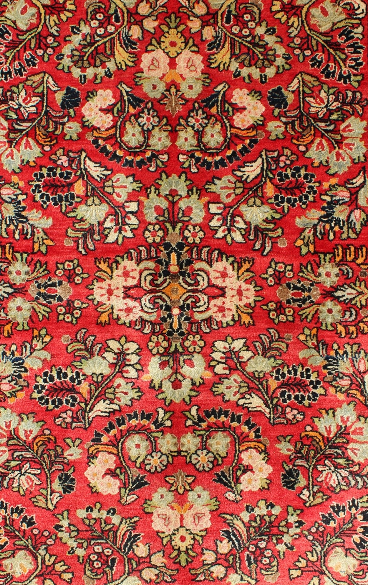 Keivan Woven Arts, Got - 403, Antique Sarouk Rug. Antique Persian Sarouk rug with all - over Floral design in rich red, onyx black, rug got - 403, country of origin / type: Iran / Sarouk, circa 1930's - This immaculately woven early - 20th century Sarouk r... - Keivan Woven ArtsGOT - 403 - 4006Rug