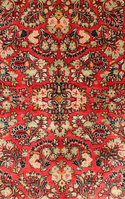 Keivan Woven Arts, Got - 403, Antique Sarouk Rug. Antique Persian Sarouk rug with all - over Floral design in rich red, onyx black, rug got - 403, country of origin / type: Iran / Sarouk, circa 1930's - This immaculately woven early - 20th century Sarouk r... - Keivan Woven ArtsGOT - 403 - 4006Rug
