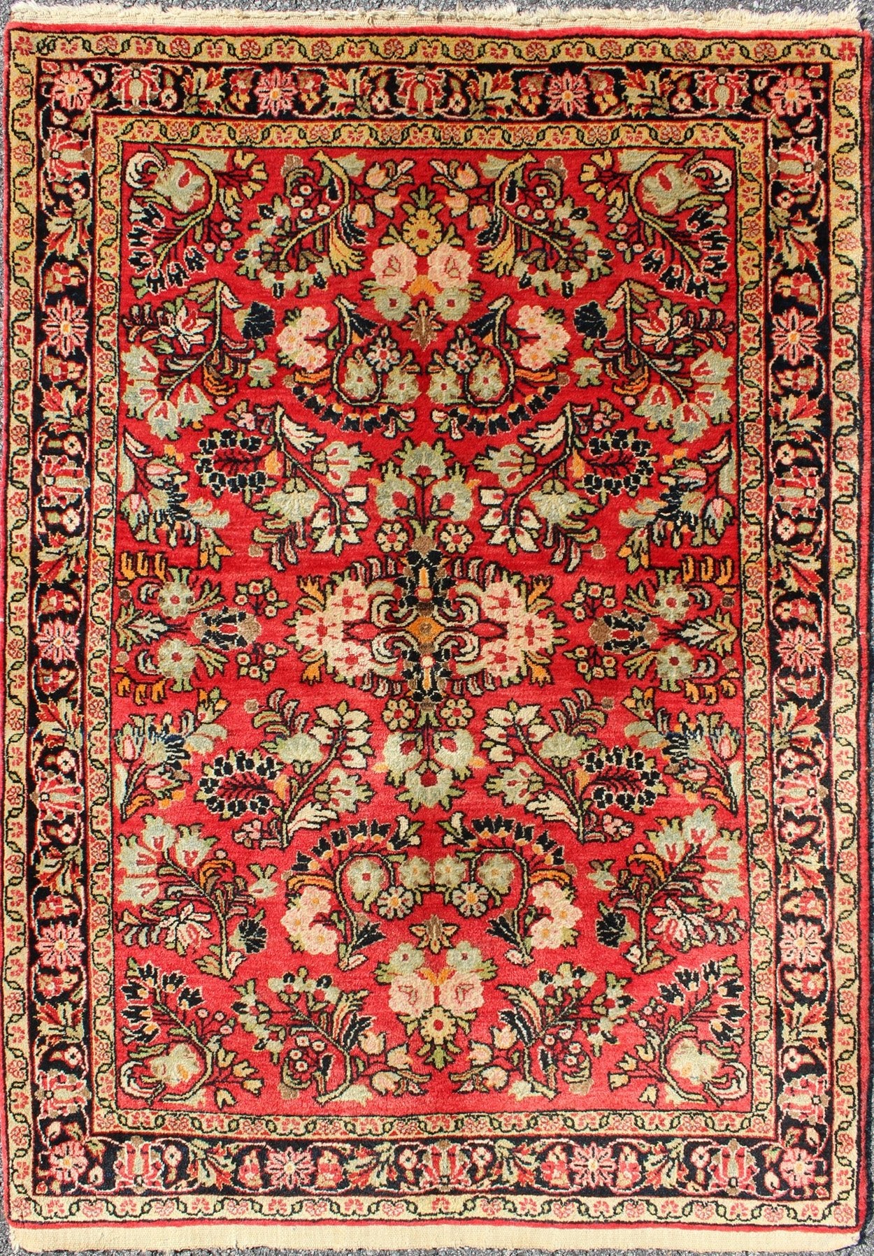 Keivan Woven Arts, Got - 403, Antique Sarouk Rug. Antique Persian Sarouk rug with all - over Floral design in rich red, onyx black, rug got - 403, country of origin / type: Iran / Sarouk, circa 1930's - This immaculately woven early - 20th century Sarouk r... - Keivan Woven ArtsGOT - 403 - 4006Rug