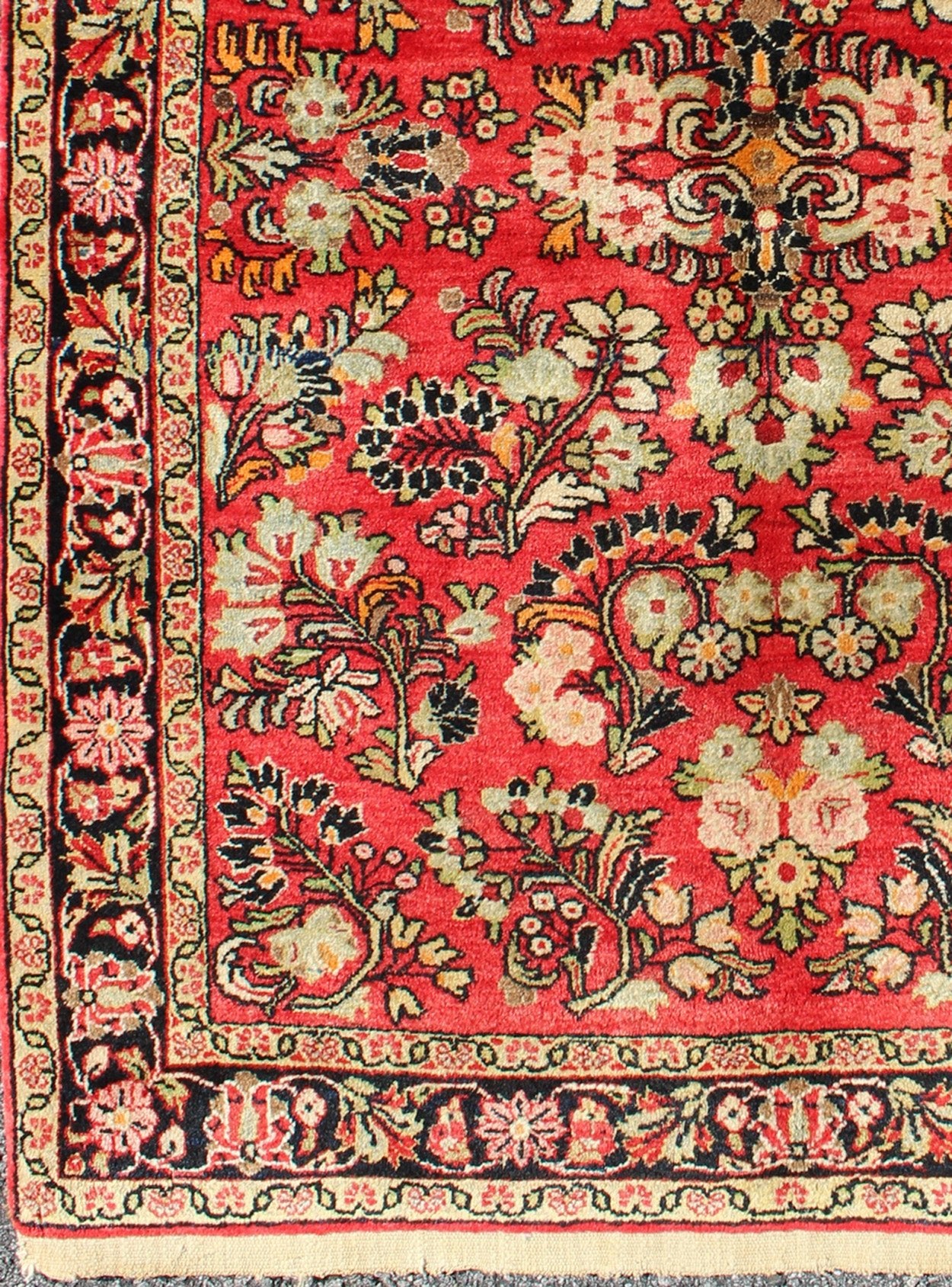 Keivan Woven Arts, Got - 403, Antique Sarouk Rug. Antique Persian Sarouk rug with all - over Floral design in rich red, onyx black, rug got - 403, country of origin / type: Iran / Sarouk, circa 1930's - This immaculately woven early - 20th century Sarouk r... - Keivan Woven ArtsGOT - 403 - 4006Rug