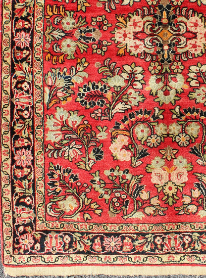 Keivan Woven Arts, Got - 403, Antique Sarouk Rug. Antique Persian Sarouk rug with all - over Floral design in rich red, onyx black, rug got - 403, country of origin / type: Iran / Sarouk, circa 1930's - This immaculately woven early - 20th century Sarouk r... - Keivan Woven ArtsGOT - 403 - 4006Rug