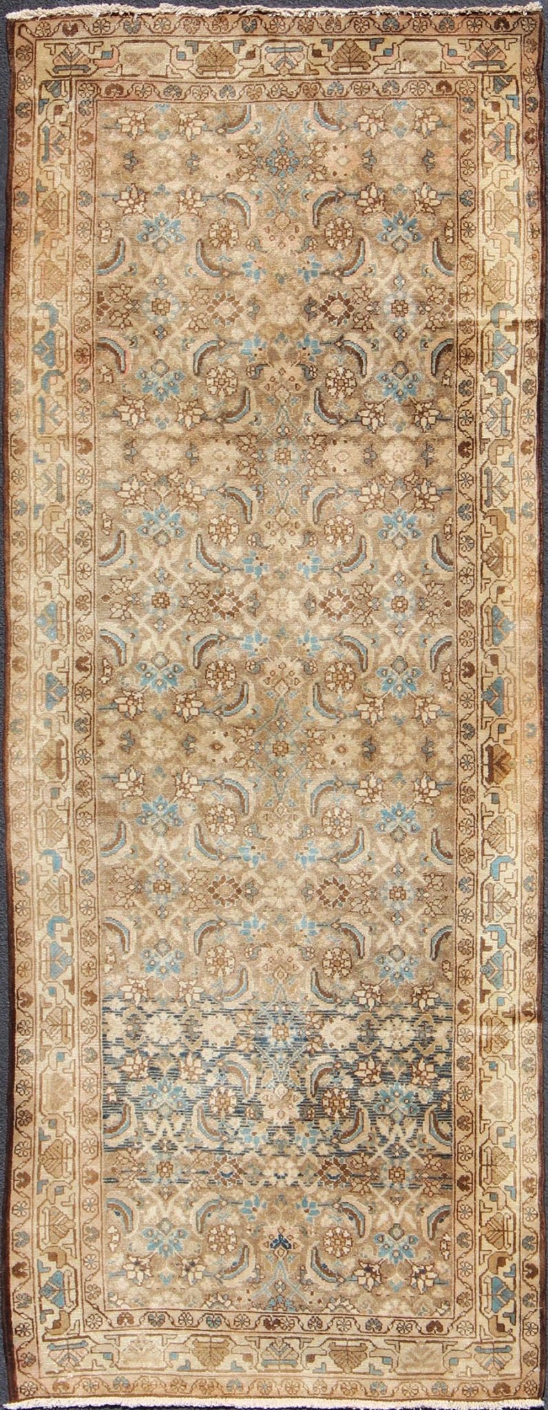 Keivan Woven Arts, H - 1006 - 05, 1950's Semi Antique Malayer Floral Rug. This mid - 20th century, handwoven Semi Antique Malayer runner features an all - over design of vining florals. A beautifully drawn multi - tiered border surrounds the entirety of the ... - Keivan Woven ArtsH - 1006 - 05 - 2255Rug