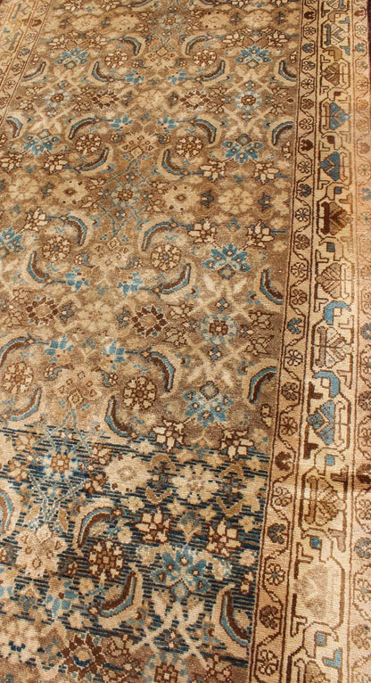 Keivan Woven Arts, H - 1006 - 05, 1950's Semi Antique Malayer Floral Rug. This mid - 20th century, handwoven Semi Antique Malayer runner features an all - over design of vining florals. A beautifully drawn multi - tiered border surrounds the entirety of the ... - Keivan Woven ArtsH - 1006 - 05 - 2255Rug