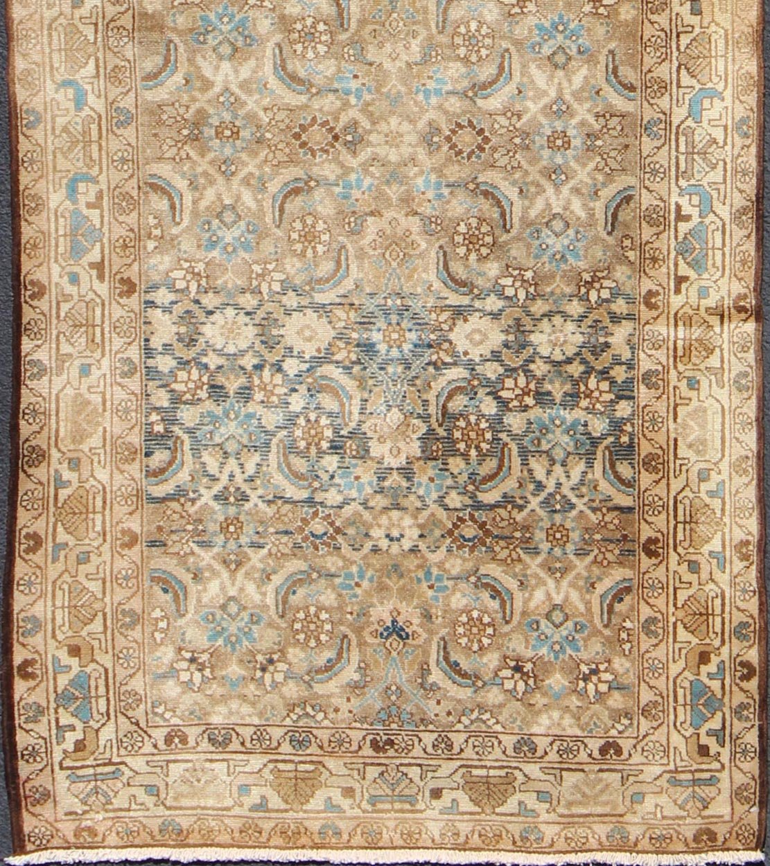 Keivan Woven Arts, H - 1006 - 05, 1950's Semi Antique Malayer Floral Rug. This mid - 20th century, handwoven Semi Antique Malayer runner features an all - over design of vining florals. A beautifully drawn multi - tiered border surrounds the entirety of the ... - Keivan Woven ArtsH - 1006 - 05 - 2255Rug