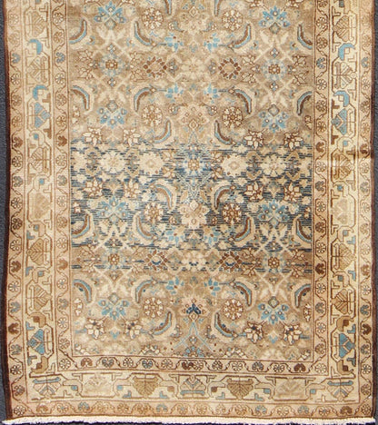 Keivan Woven Arts, H - 1006 - 05, 1950's Semi Antique Malayer Floral Rug. This mid - 20th century, handwoven Semi Antique Malayer runner features an all - over design of vining florals. A beautifully drawn multi - tiered border surrounds the entirety of the ... - Keivan Woven ArtsH - 1006 - 05 - 2255Rug