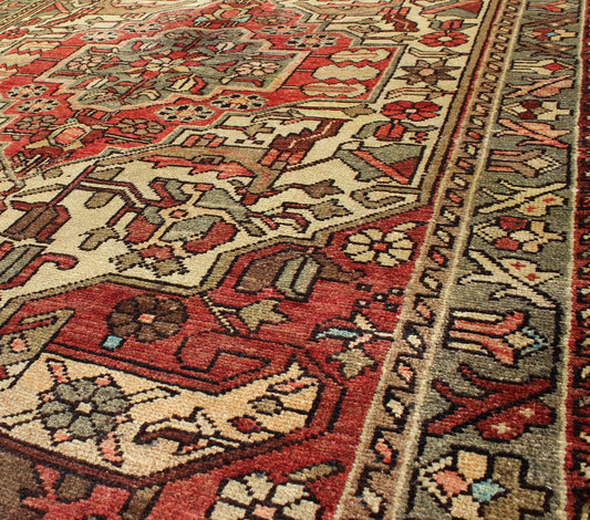 Outstanding Vintage Persian Lilihan Rug with Floral Geometric Medallion Design kwarugs Outstanding vintage Persian Lilihan rug with floral geometric Medallion design, rug h - 102 - 20, country of origin / type: Iran / Lilihan, circa 1940 This... - Keivan Woven ArtsH - 102 - 20 - 1772Rug