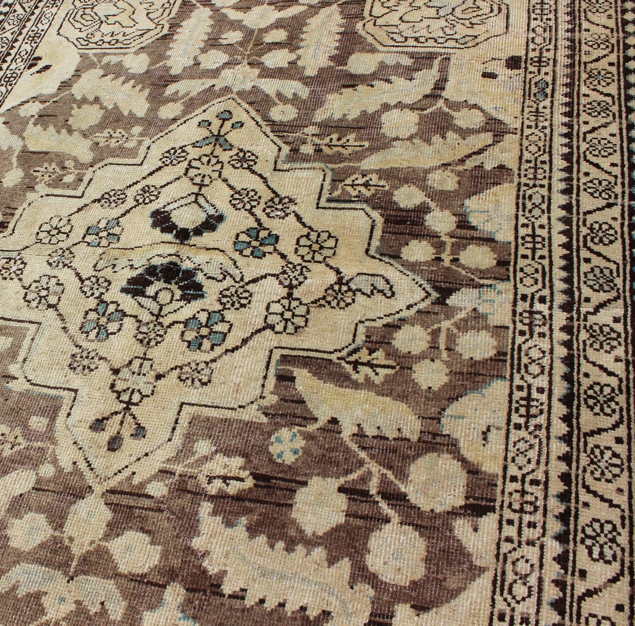 Semi Antique Persian Lilihan Rug in Brown and Earth Colors Semi Antique Persian Rug, rug H - 102 - 24, country of origin / type: Persian / Tabriz, circa mid - 20th Century. This spectacular vintage Persian rug features a center medallion design in ... - Keivan Woven ArtsH - 102 - 24 - 1776Rug