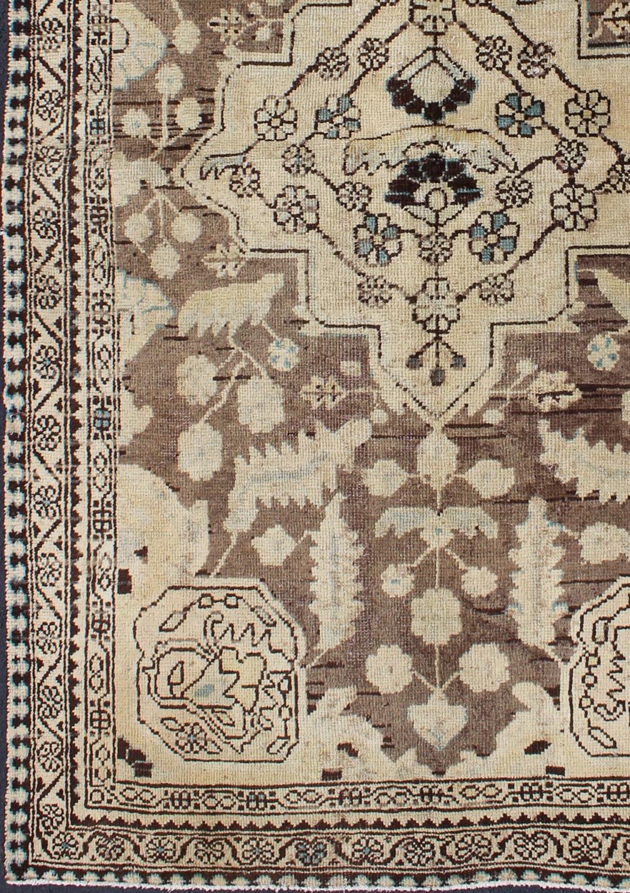 Semi Antique Persian Lilihan Rug in Brown and Earth Colors Semi Antique Persian Rug, rug H - 102 - 24, country of origin / type: Persian / Tabriz, circa mid - 20th Century. This spectacular vintage Persian rug features a center medallion design in ... - Keivan Woven ArtsH - 102 - 24 - 1776Rug