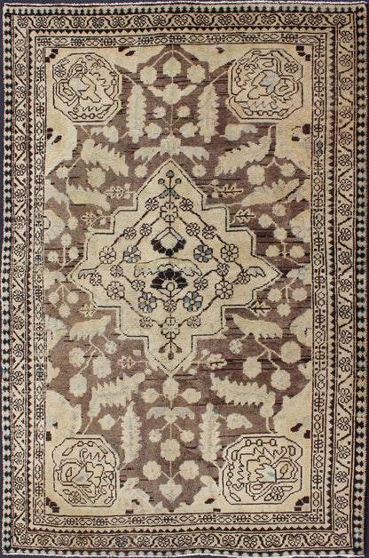 Semi Antique Persian Lilihan Rug in Brown and Earth Colors Semi Antique Persian Rug, rug H - 102 - 24, country of origin / type: Persian / Tabriz, circa mid - 20th Century. This spectacular vintage Persian rug features a center medallion design in ... - Keivan Woven ArtsH - 102 - 24 - 1776Rug