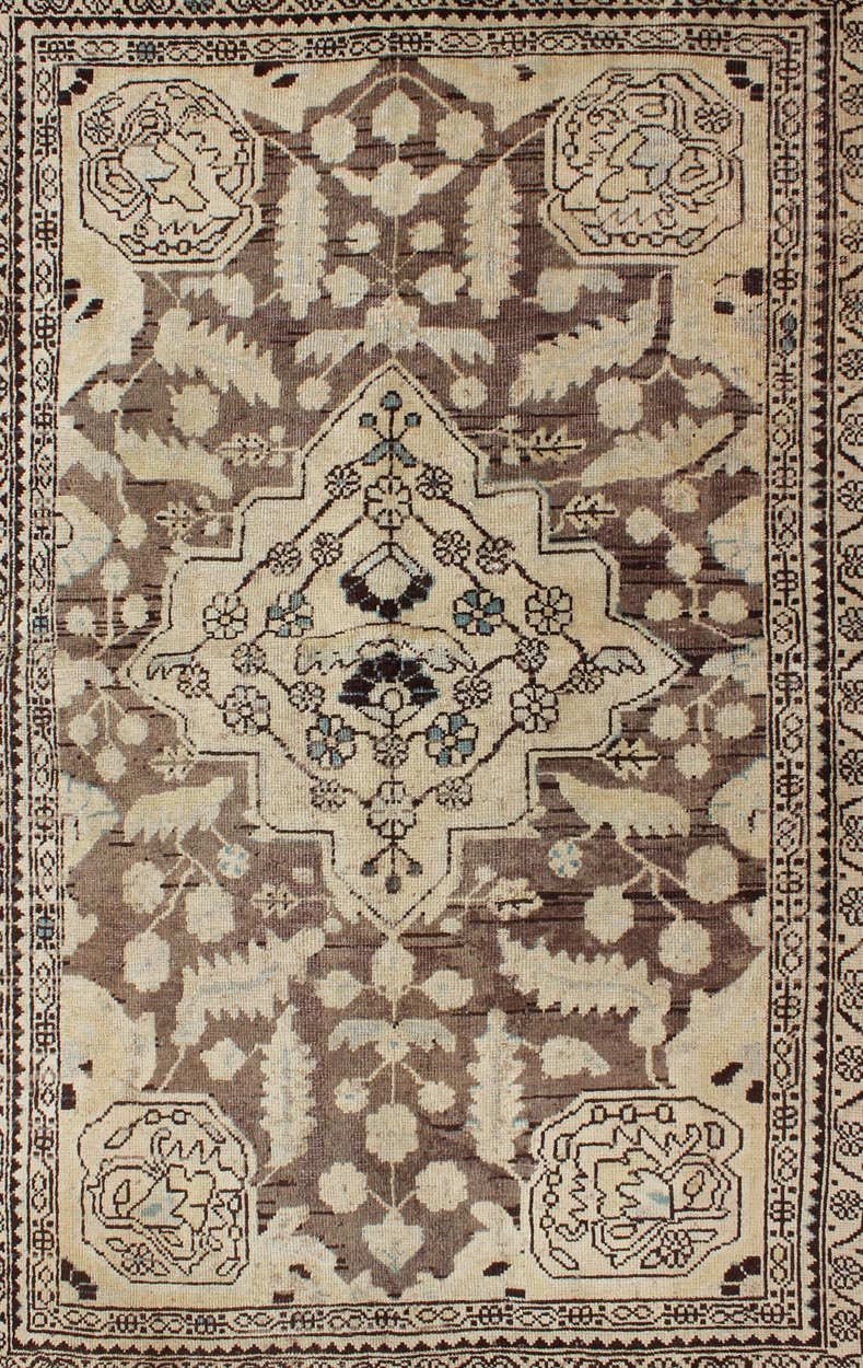 Semi Antique Persian Lilihan Rug in Brown and Earth Colors Semi Antique Persian Rug, rug H - 102 - 24, country of origin / type: Persian / Tabriz, circa mid - 20th Century. This spectacular vintage Persian rug features a center medallion design in ... - Keivan Woven ArtsH - 102 - 24 - 1776Rug