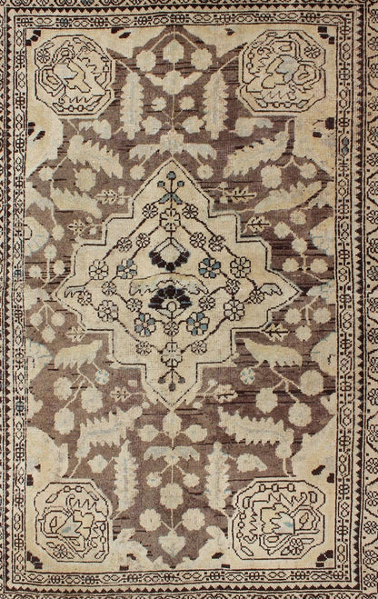 Semi Antique Persian Lilihan Rug in Brown and Earth Colors Semi Antique Persian Rug, rug H - 102 - 24, country of origin / type: Persian / Tabriz, circa mid - 20th Century. This spectacular vintage Persian rug features a center medallion design in ... - Keivan Woven ArtsH - 102 - 24 - 1776Rug