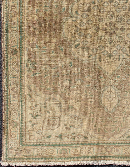 Keivan Woven Arts, H - 102 - 38, 1950s Semi Antique Tabriz Rug. Medallion style Tabriz Persian vintage rug with swirling garden pattern, rug h - 102 - 38, country of origin / type: Iran / Tabriz, circa 1950 This spectacular Persian Tabriz bears a magnif... - Keivan Woven ArtsH - 102 - 38 - 1780Rug