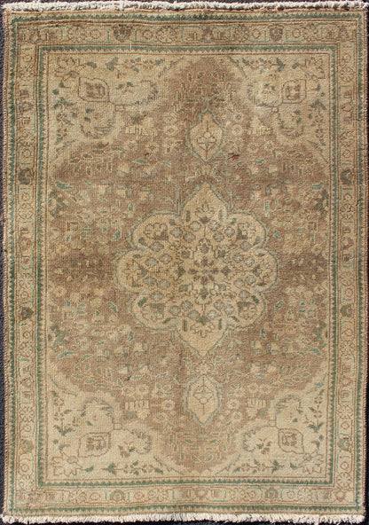Keivan Woven Arts, H - 102 - 38, 1950s Semi Antique Tabriz Rug. Medallion style Tabriz Persian vintage rug with swirling garden pattern, rug h - 102 - 38, country of origin / type: Iran / Tabriz, circa 1950 This spectacular Persian Tabriz bears a magnif... - Keivan Woven ArtsH - 102 - 38 - 1780Rug