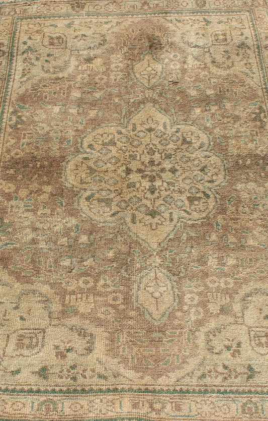 Keivan Woven Arts, H - 102 - 38, 1950s Semi Antique Tabriz Rug. Medallion style Tabriz Persian vintage rug with swirling garden pattern, rug h - 102 - 38, country of origin / type: Iran / Tabriz, circa 1950 This spectacular Persian Tabriz bears a magnif... - Keivan Woven ArtsH - 102 - 38 - 1780Rug