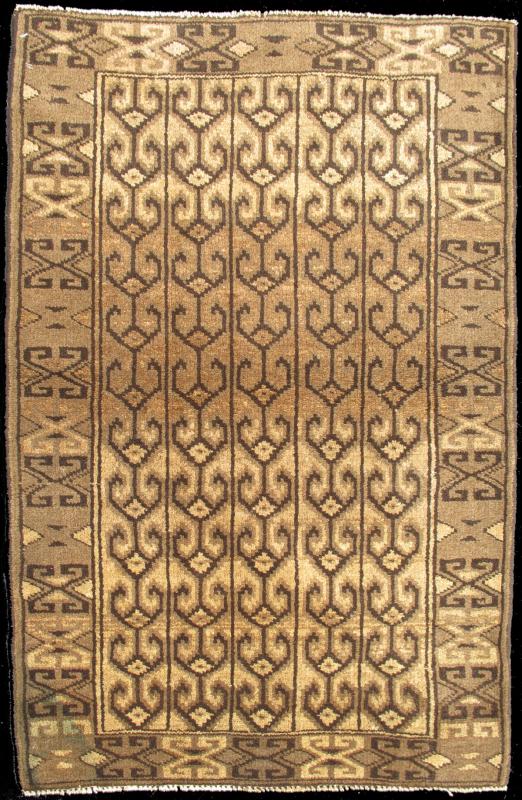 Semi antique Persian Belouch rug with tribal geometric design in brown tones, rug h - 102 - 45, country of origin / type: Iran / Belouch, circa 1950 This vintage/ semi antique Belouchi rug was handwoven in the mid - 20th century and bears a unique all... - Keivan Woven ArtsH - 102 - 45 - 1790Rug