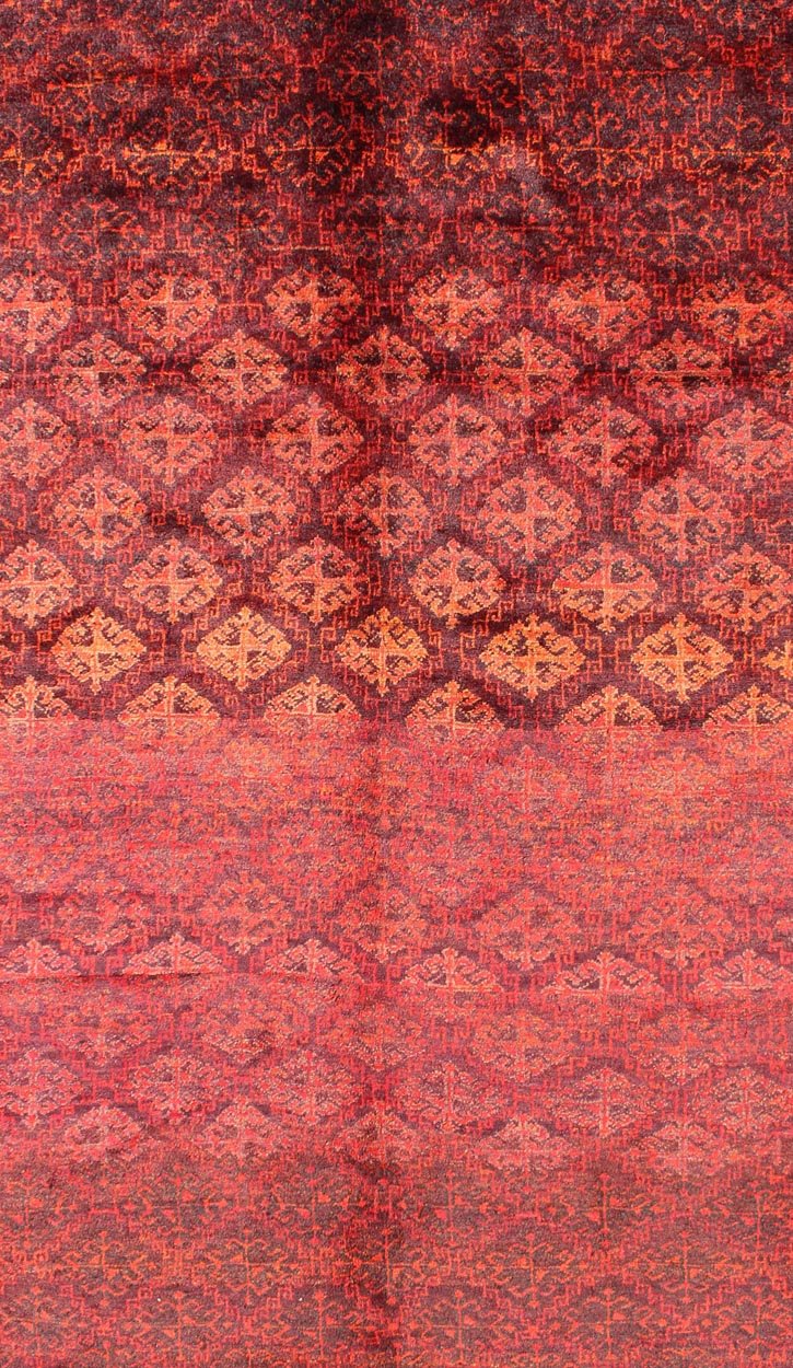 Keivan Woven Arts, H - 1211 - 48, 1950's Semi Antique Tribal Balouchi Rug. This Semi Antique Balouchi rug was woven in 1950 and features a unique all - over design of repeating diamond - shaped motifs in Red , outlined by interconnected latch - hooks. The bo... - Keivan Woven ArtsH - 1211 - 48 - 3778Rug